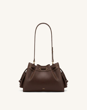Harper Drawstring Shoulder Bag - Brown