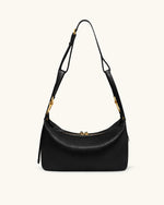 Selia Soft-Grain Crossbody Bag - Black