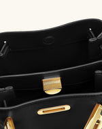 Charlene Double Buckle Hobo Bag - Black