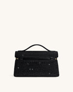 Thea Artificial Crystal Top Handle Bag - Black
