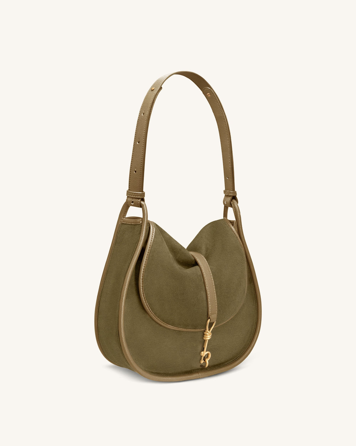 Arla Small Arla Small Faux Suede Hobo Bag - Olive Green - JW PEI LATAM