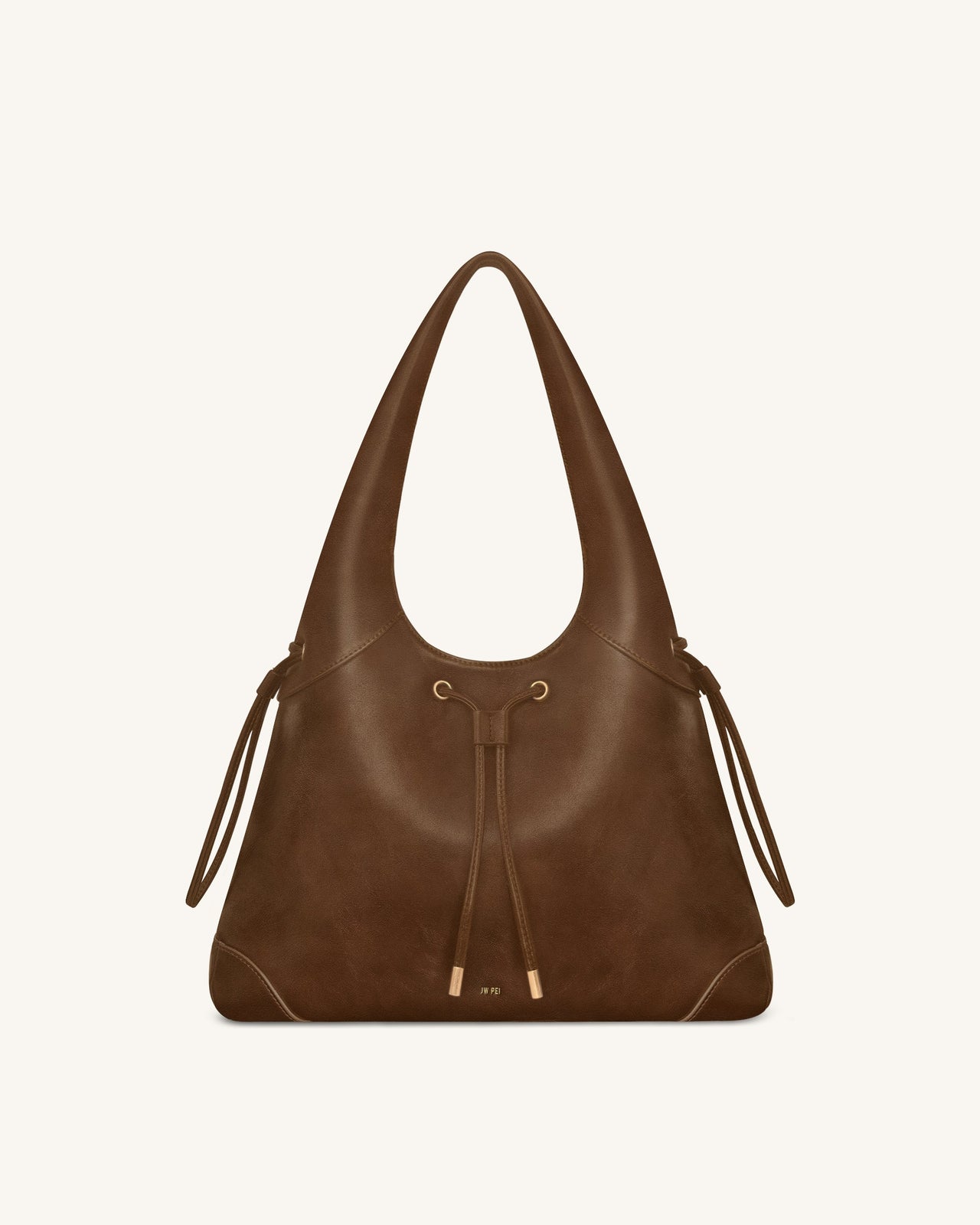 Elara Drawstring Hobo Bag - Brown