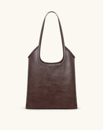 Brooke Belted Embellished Shoulder Tote Bag - Dark Brown