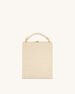 Elle Picnic Pattern Book Top Handle Bag - Khaki