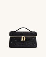 Thea Artificial Crystal Top Handle Bag - Black