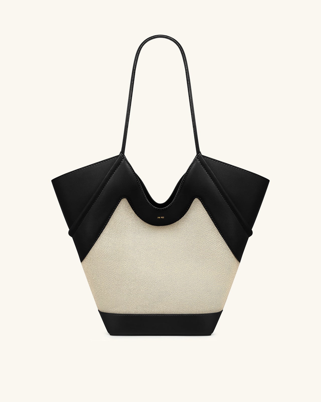 Maribel Panel Tote Bag - Black Canvas