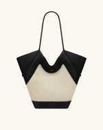 Maribel Panel Tote Bag - Black Canvas