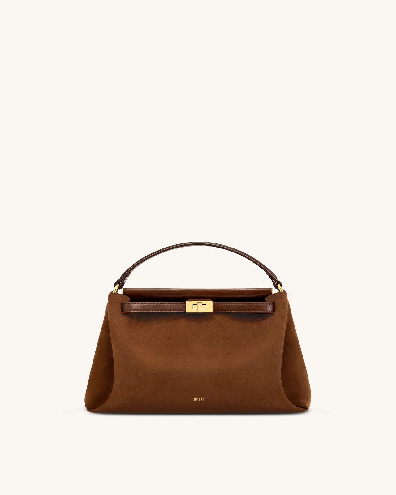 Carmen Faux Suede Top Handle Bag - Brown