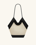 Maribel Panel Tote Bag - Black Canvas