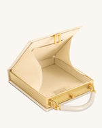 Elle Picnic Pattern Book Top Handle Bag - Khaki