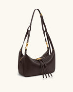Selia Soft-Grain Crossbody Bag - Dark Brown