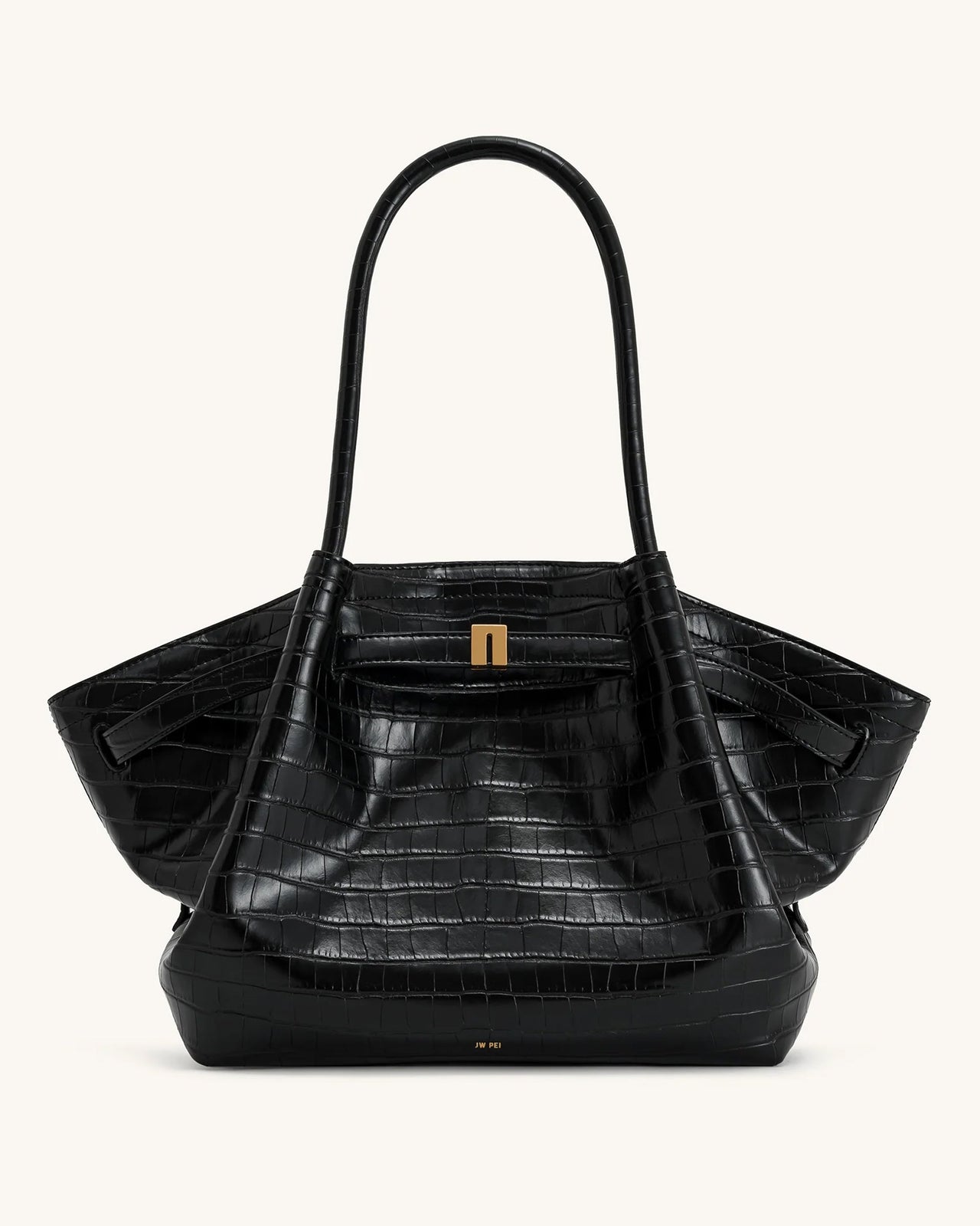 Hana Large Tote Bag - Black Croc