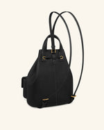 Avery Pebbled Drawstring Utility Backpack – Black