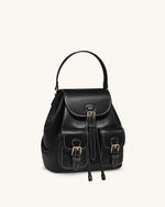 Harper Buckle Pocket Backpack - Black