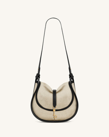 Arla Small Hobo Bag – Black Canvas