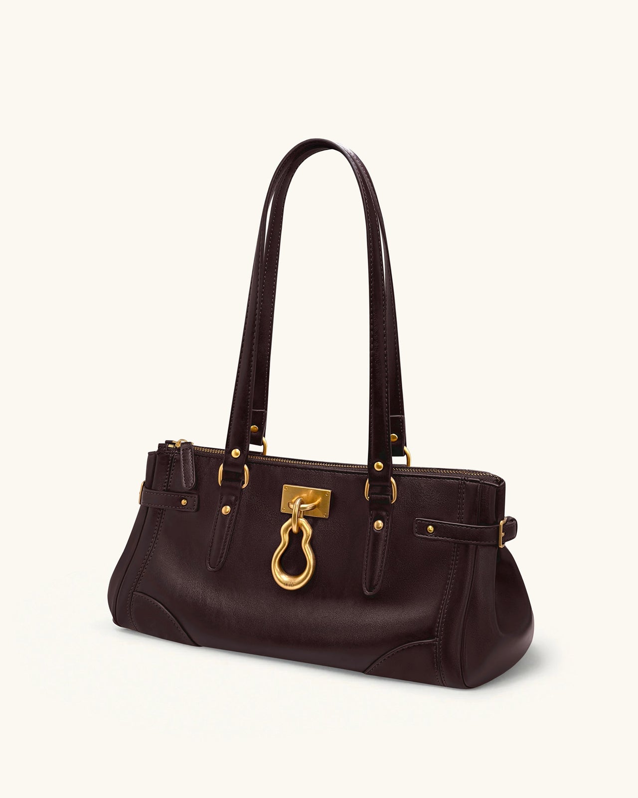 Yvette Elongated Tote Bag - Dark Brown