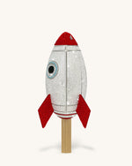 Rocket Shape Faux Crystal Clutch - Silver