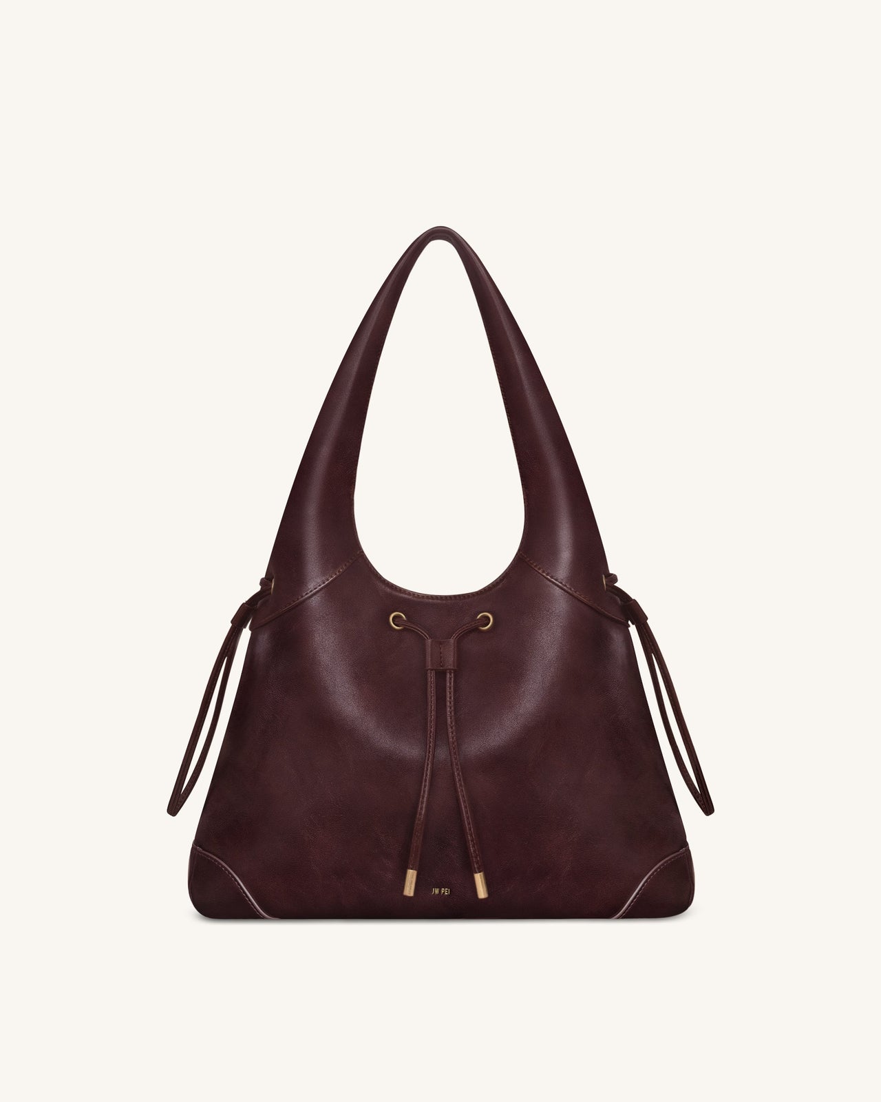 Elara Drawstring Hobo Bag - Deep Burgundy