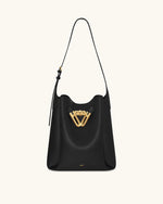 Charlene Double Buckle Hobo Bag - Black