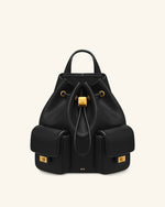 Avery Pebbled Drawstring Utility Backpack – Black