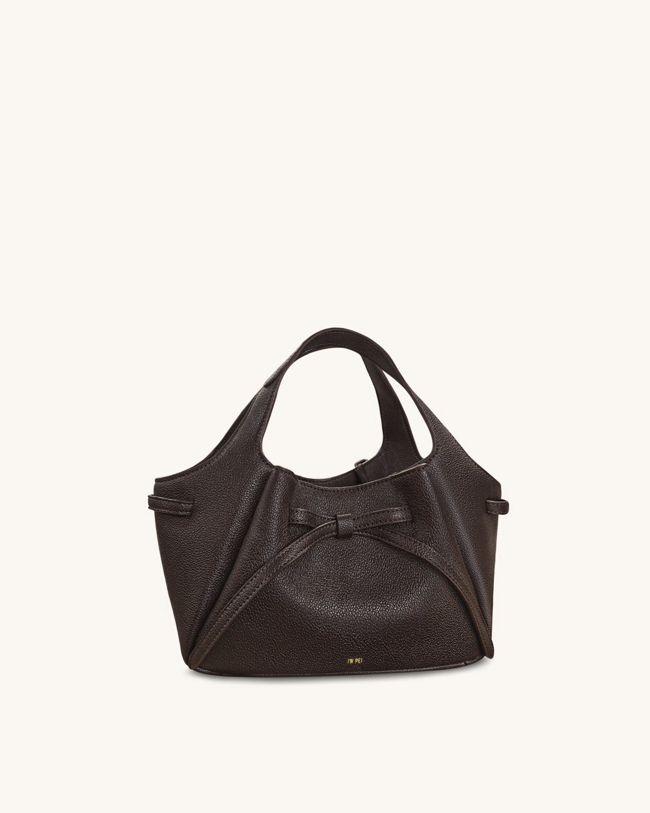 Mabel Soft Bow Tote Bag - Dark Brown