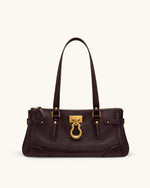Yvette Elongated Tote Bag - Dark Brown