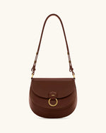 Diana Ring Flap Saddle Bag - Brown