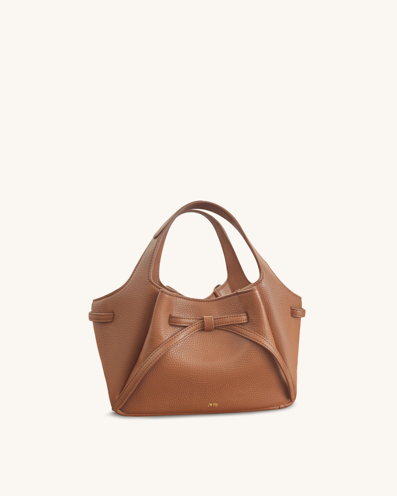 Mabel Soft Bow Tote Bag - Caramel Brown