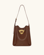Charlene Double Buckle Hobo Bag - Brown