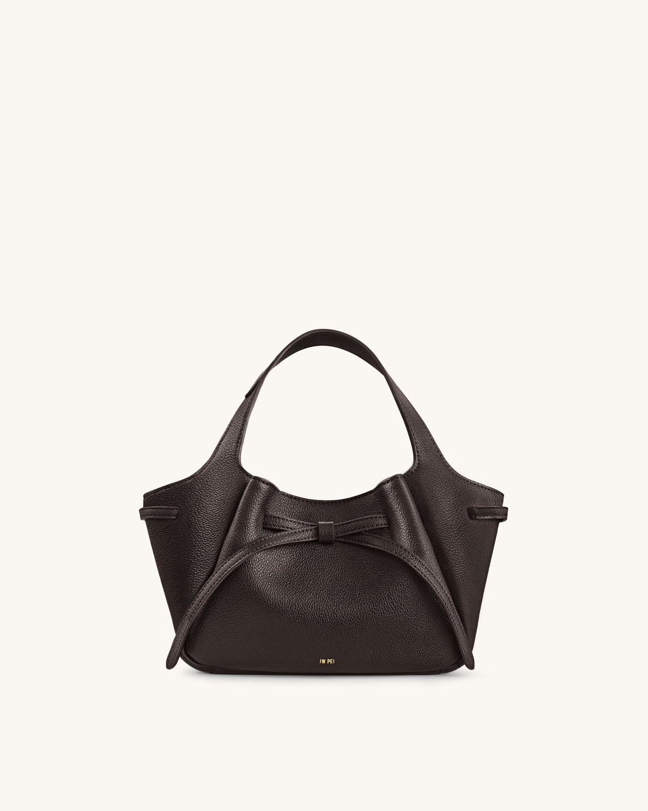 Mabel Soft Bow Tote Bag - Dark Brown
