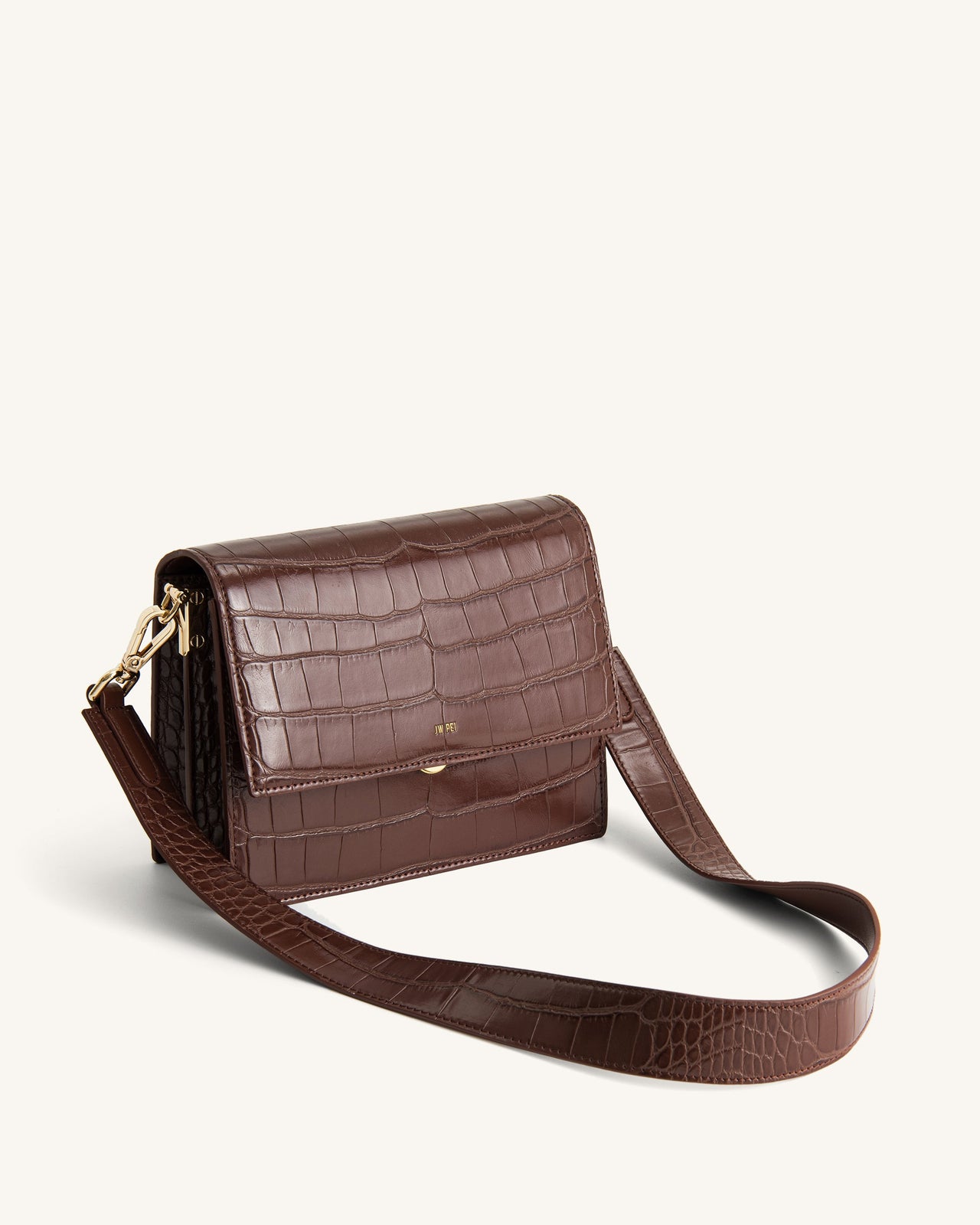 Mini Flap Crossbody - Umber Croc