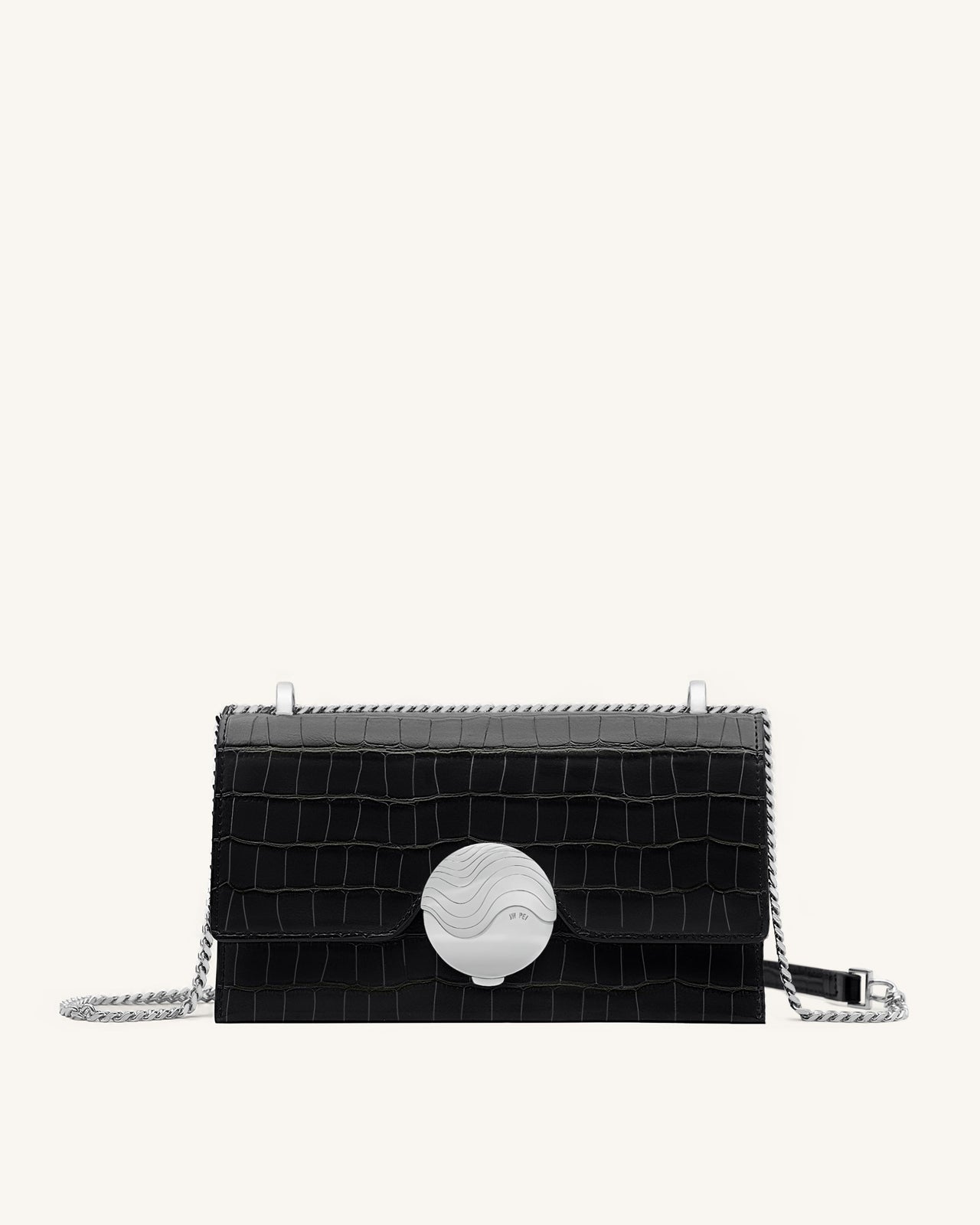 Jade Chain Bag -  Black Croc