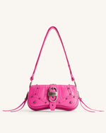 Joy Crushed Shoulder Bag - Bright Pink