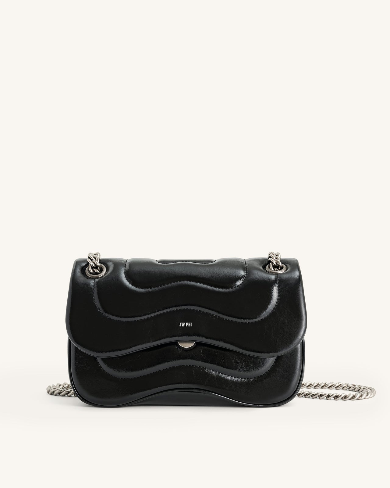 Tina Quilted Chain Crossbody - Black