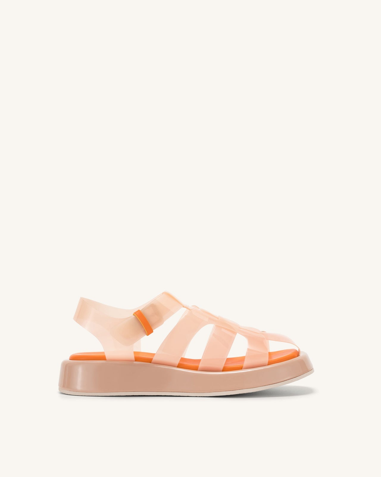 Piper Platform Sandal - Beige & Orange