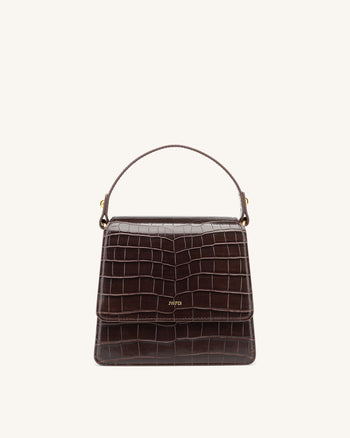 The Fae Top Handle Bag - Nutella Croc