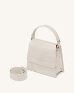 The Fae Top Handle Bag - Ivory Croc