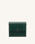 Mini Flap Bag - Dark Green Croc