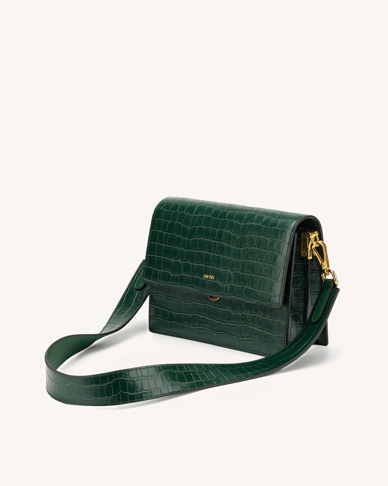 Mini Flap Bag - Dark Green Croc