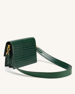 Mini Flap Bag - Dark Green Croc