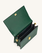 Mini Flap Bag - Dark Green Croc