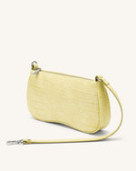 Eva Shoulder Bag - Light Yellow Croc