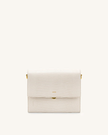 Mini Flap Bag - Ivory Lizard