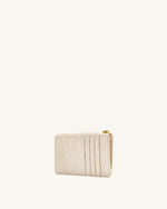 Quinn Zipped Card Holder - Ivory Croc