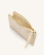 Quinn Zipped Card Holder - Ivory Croc