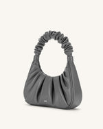 Gabbi Ruched Hobo Handbag - Gray