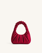 Gabbi Artificial Crystal Medium Ruched Hobo Handbag - Red