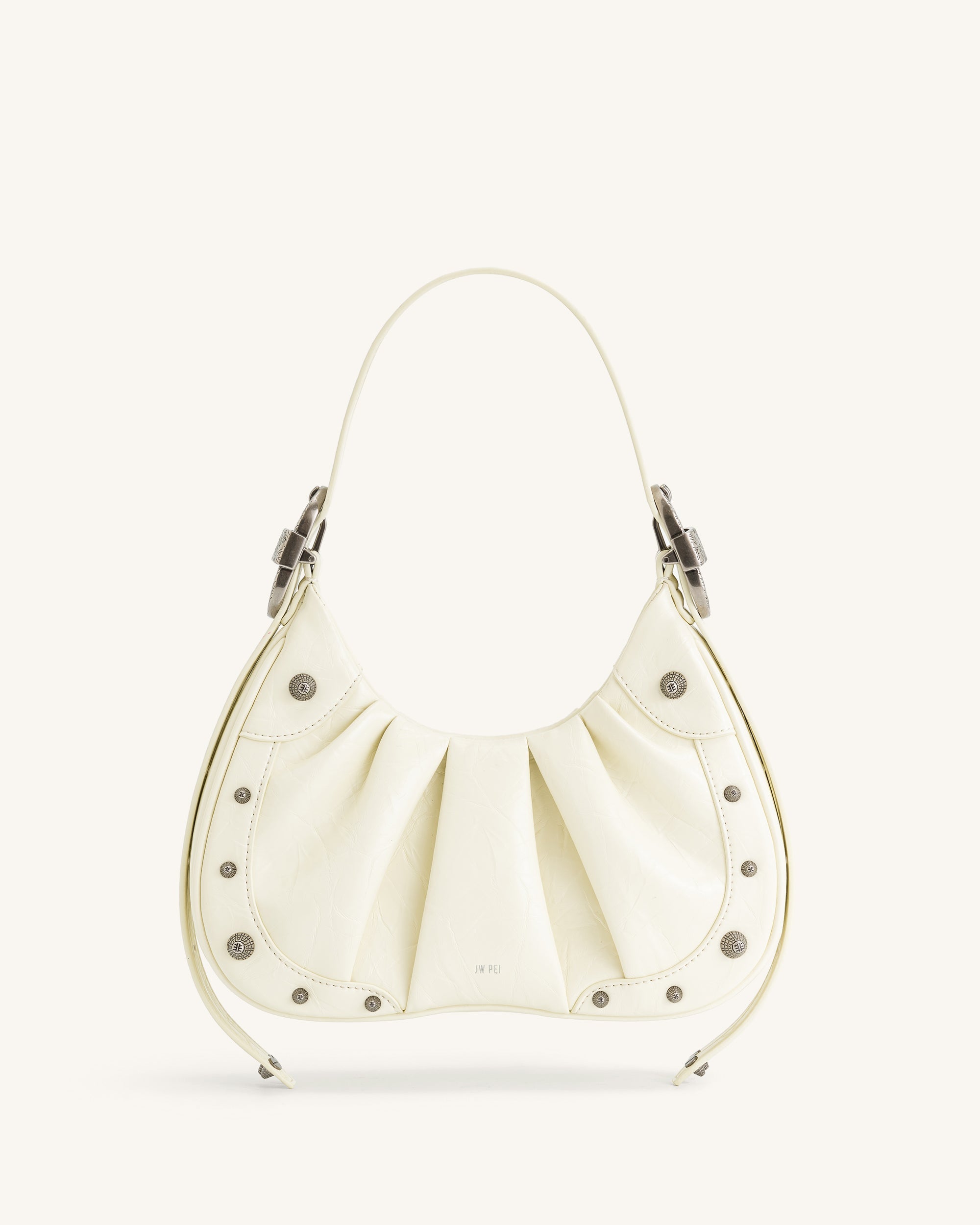 JW PEI  Gabbi ホワイト Gabbi Ruched Hobo Handbag - Ivory | JW PEI