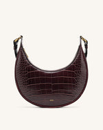 Carly Saddle Bag - Brown Croc