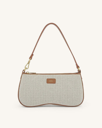 Eva Shoulder Bag - Beige Canvas